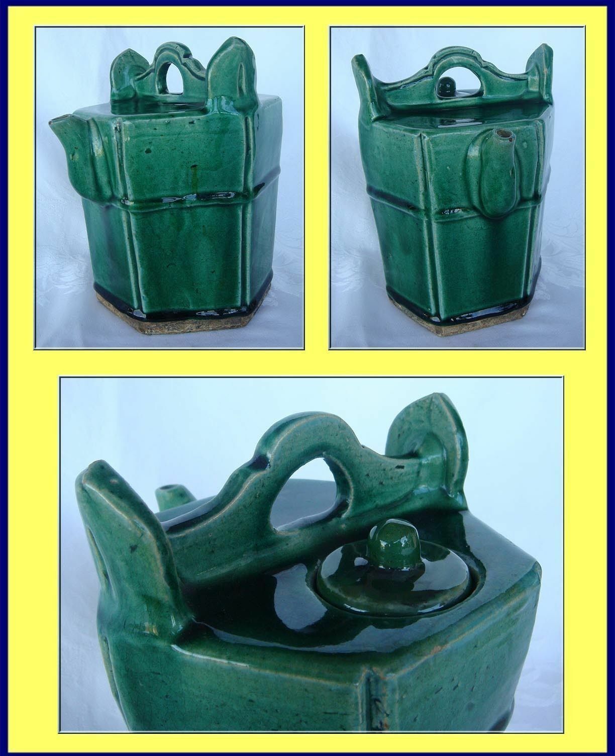18th Century Antique Chinese Green Glazed Water Pot