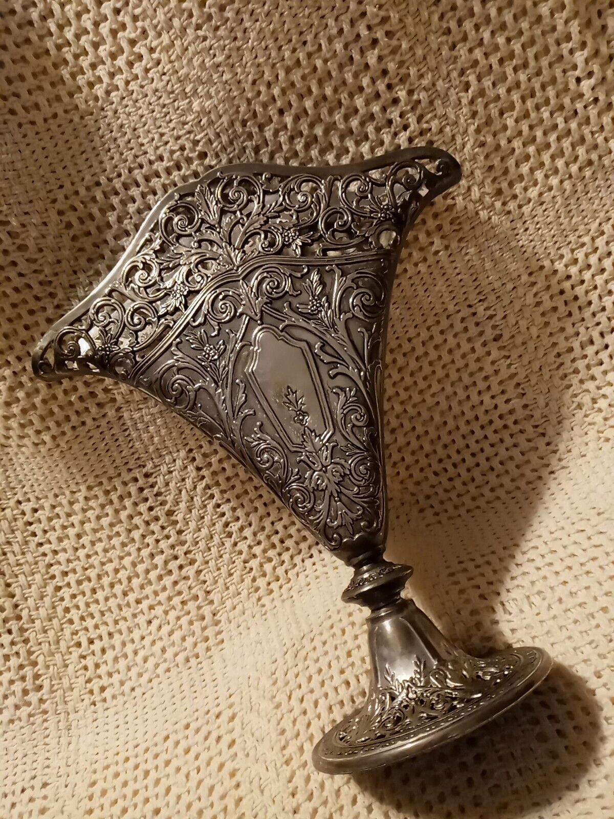 Antique Godinger Filigree Silver Plated Ornate Vase