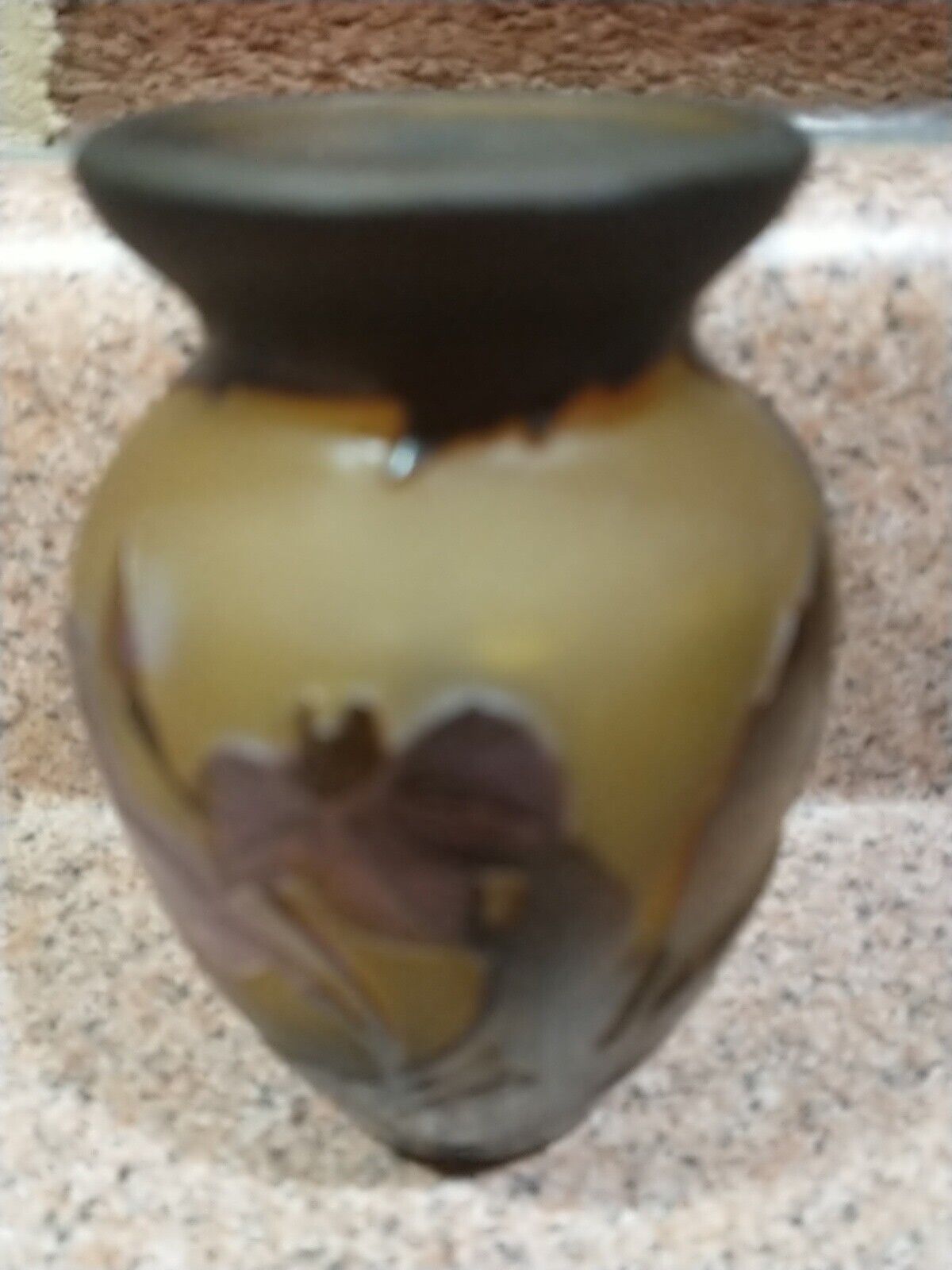 Emile Galle French Art Glass Nouveau Vase Signed