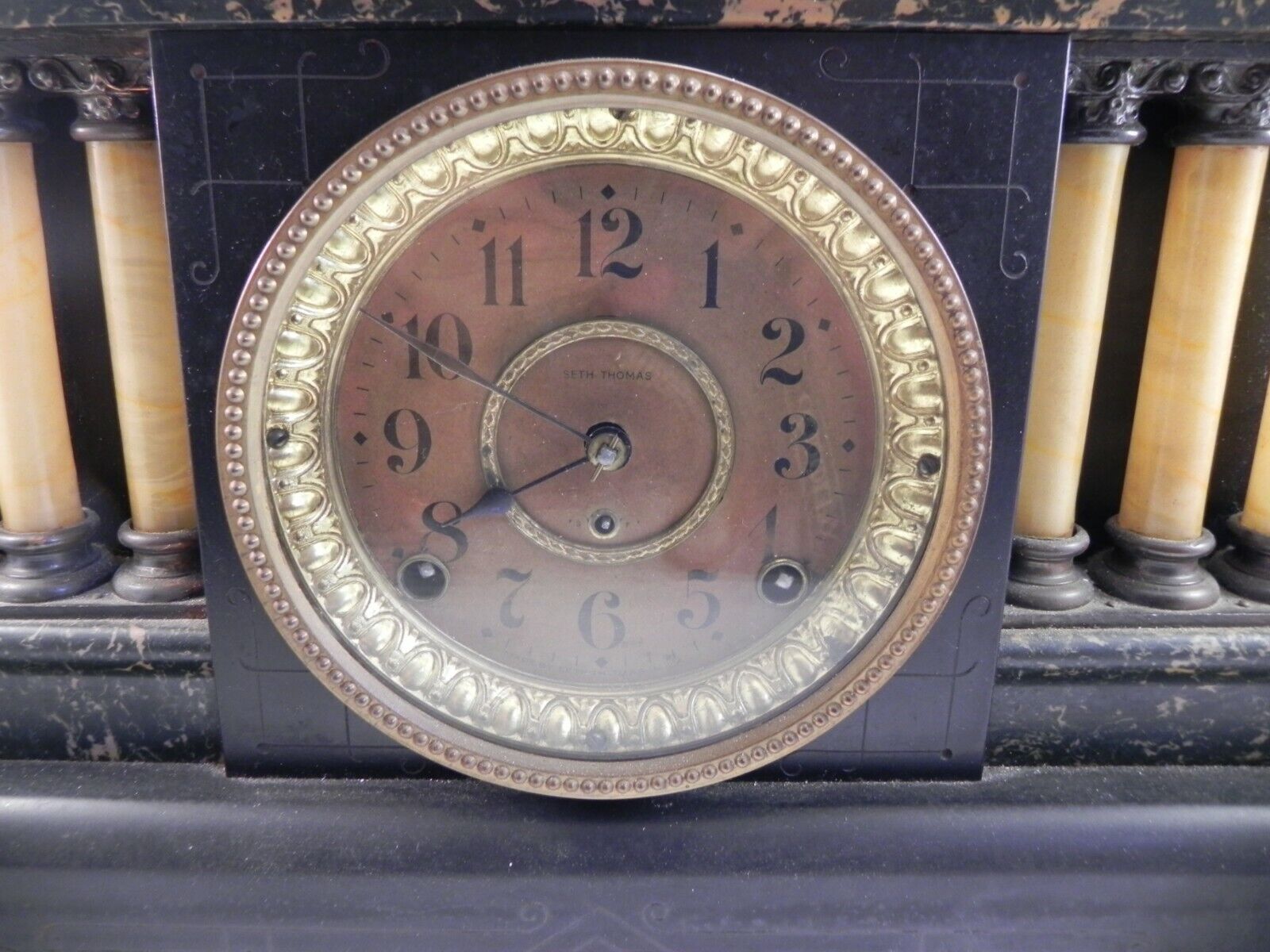 Elegant Seth Thomas Adamantine Mantle Clock 1900's Vintage
