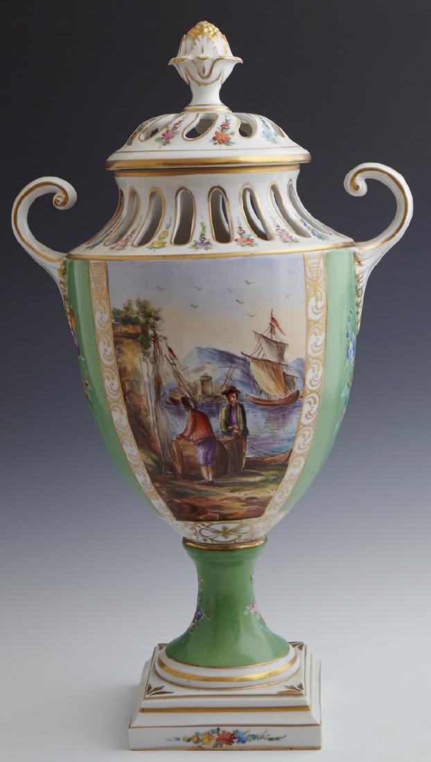 Antique English Chelsea Porcelain Gilt Decorated Vase, 1700s
