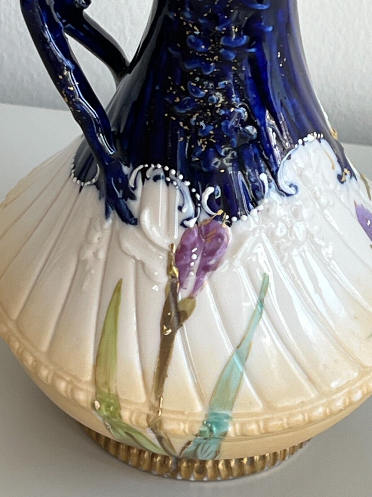 Bohemia Art Nouveau 7" Vase with Gilt Handle