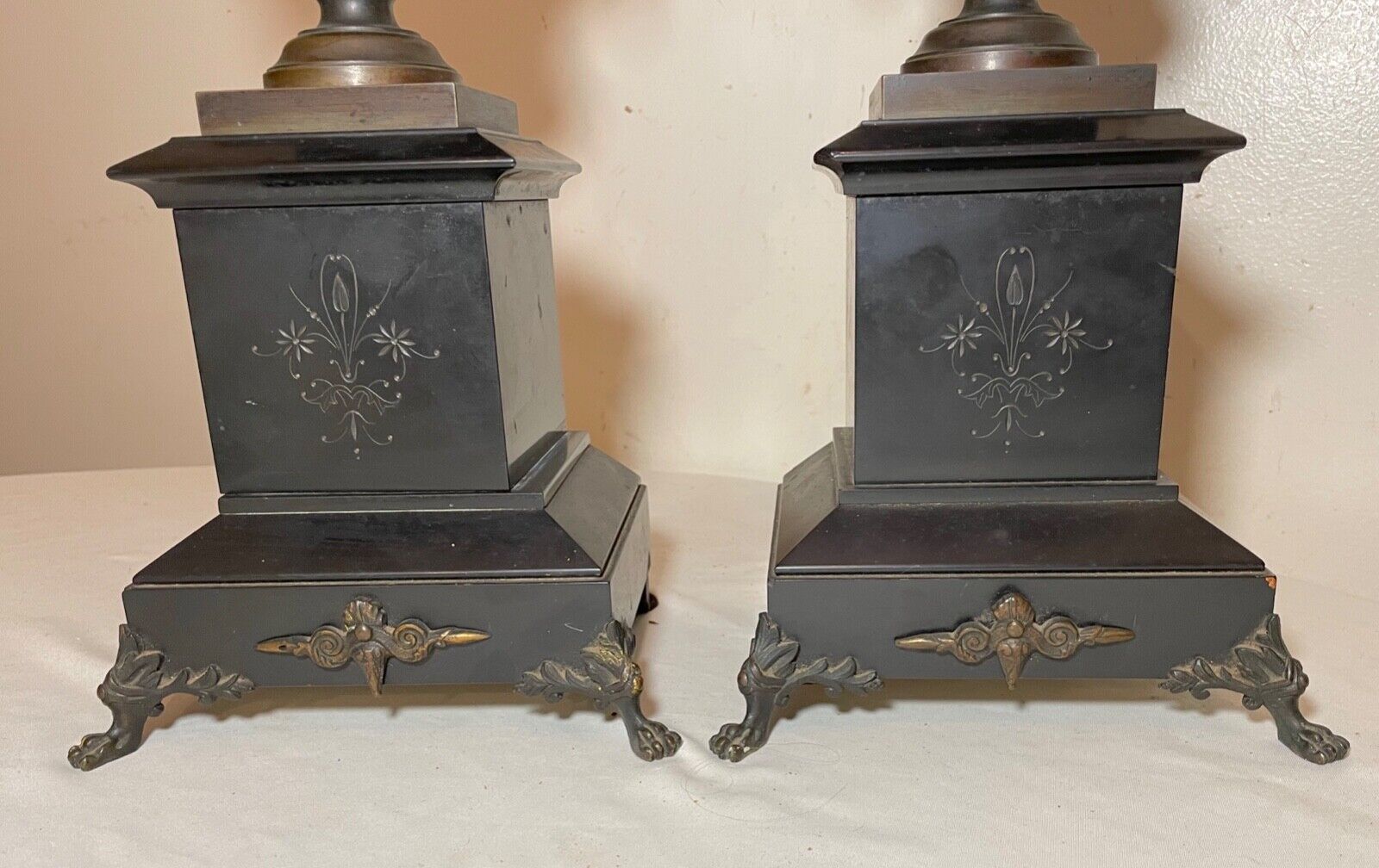 1800's Egyptian Revival Bronze and Marble Figural Set