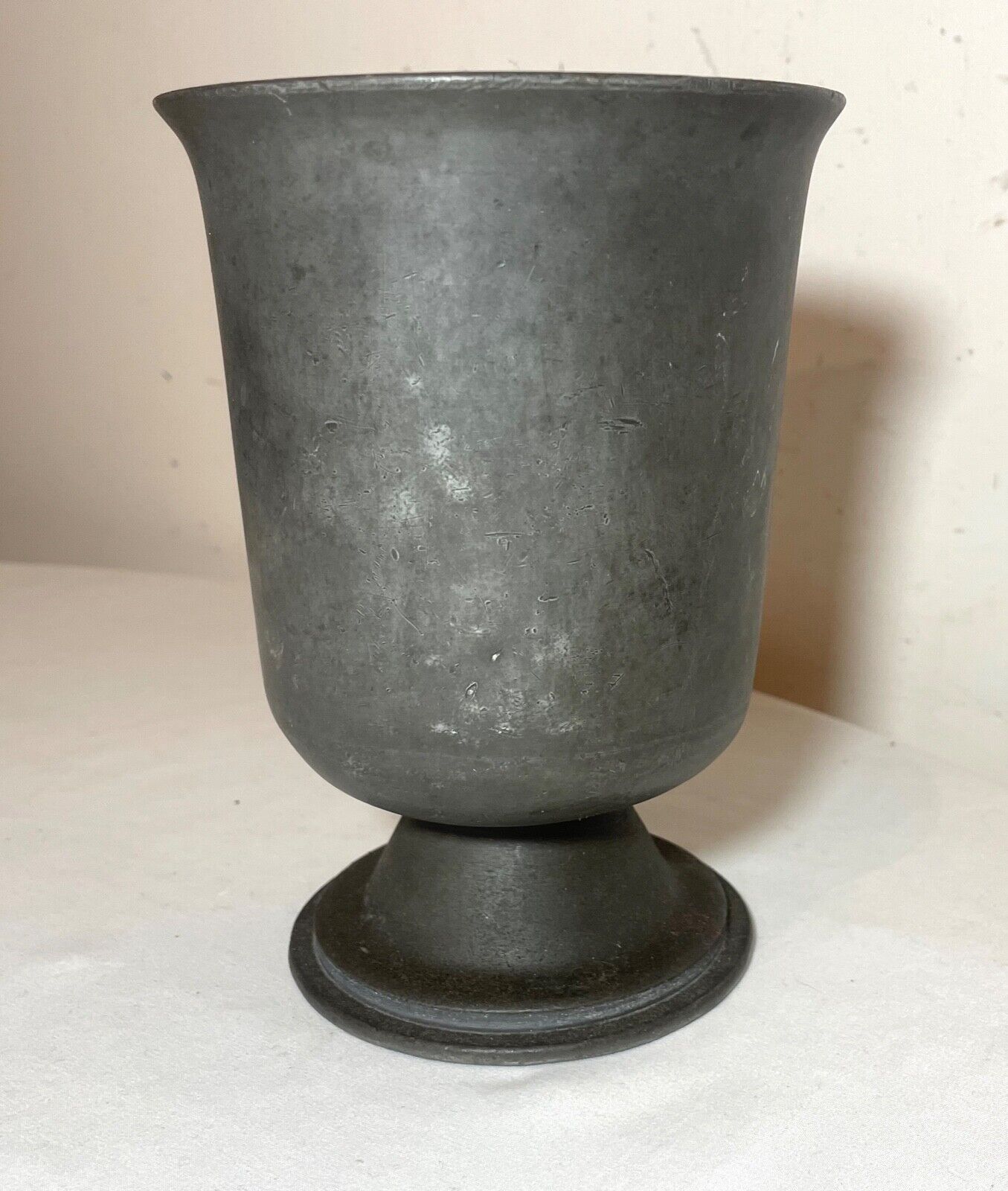18th century English pewter footed vase chalice