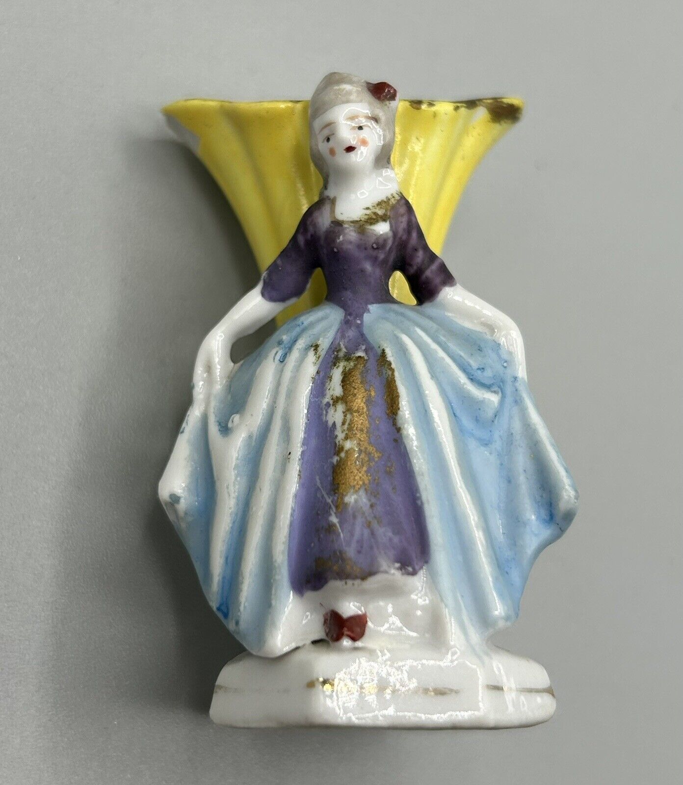 Vintage 3" Japanese Mini-Vase with Fabulous Lady