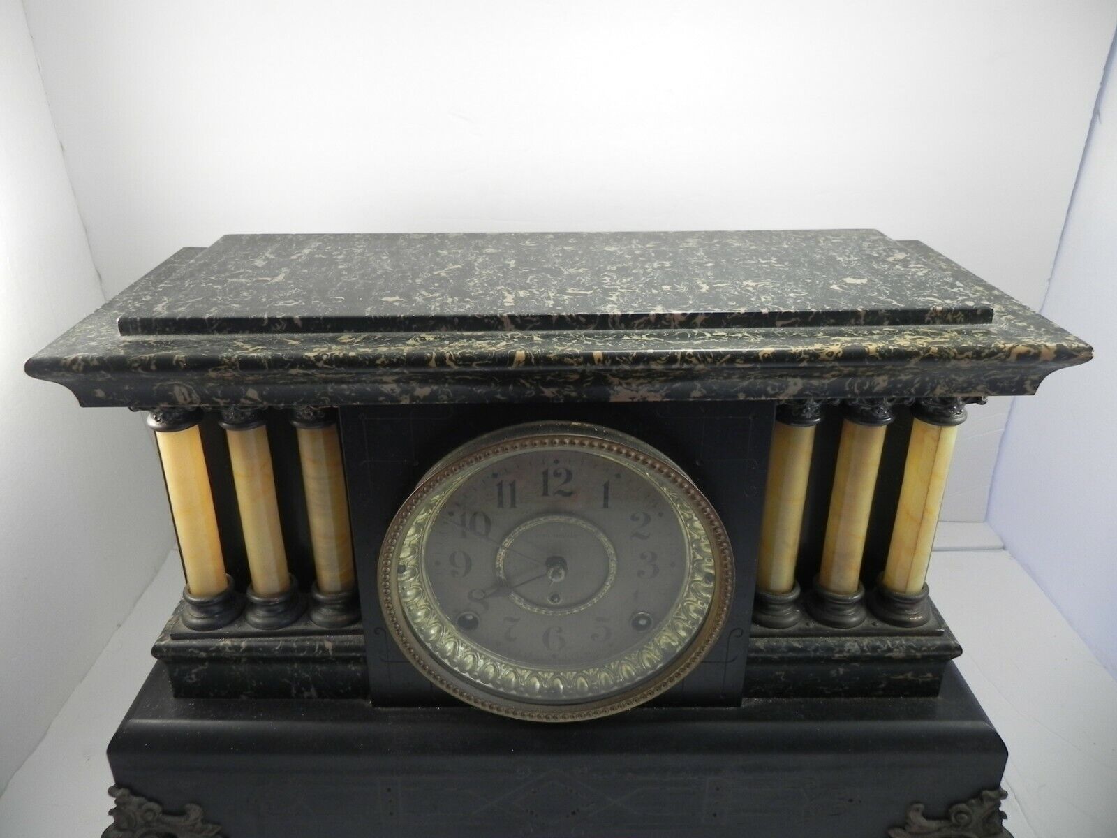 Elegant Seth Thomas Adamantine Mantle Clock 1900's Vintage
