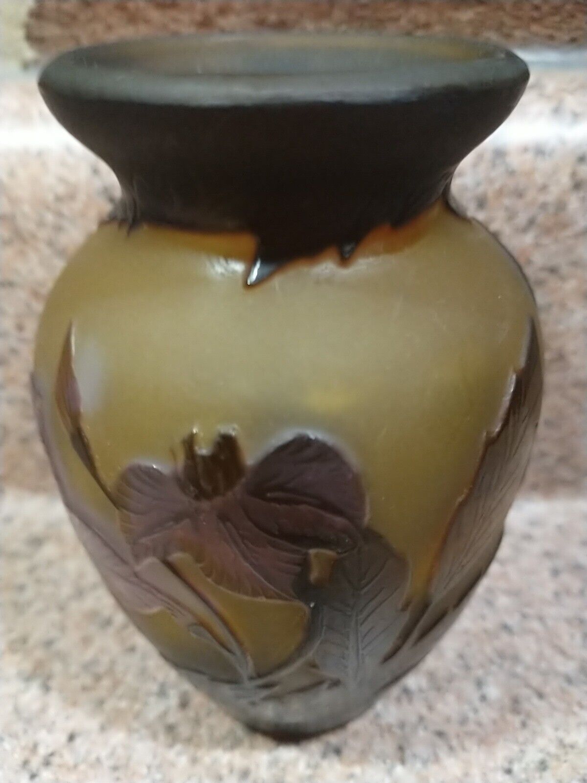 Emile Galle French Art Glass Nouveau Vase Signed