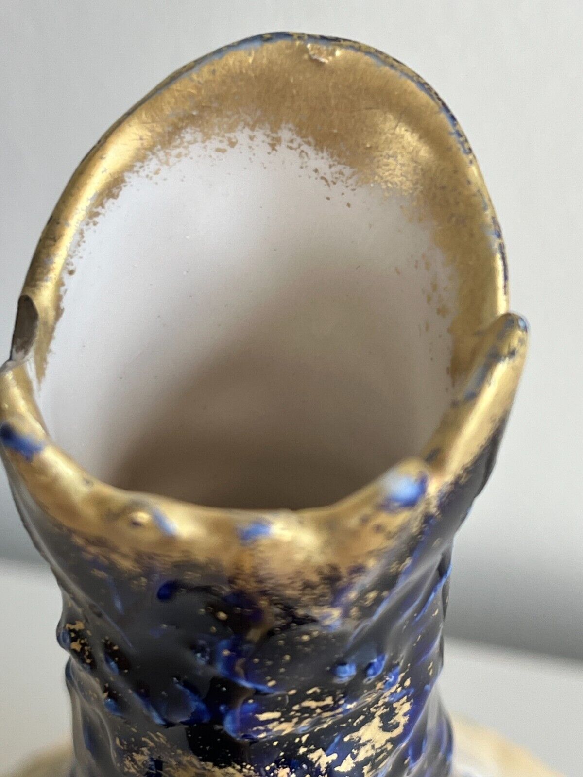 Bohemia Art Nouveau 7" Vase with Gilt Handle