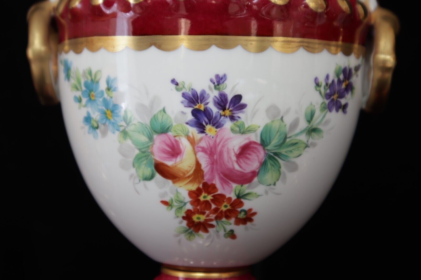 Limoges France Hand Painted Pedestal Urn / Vase