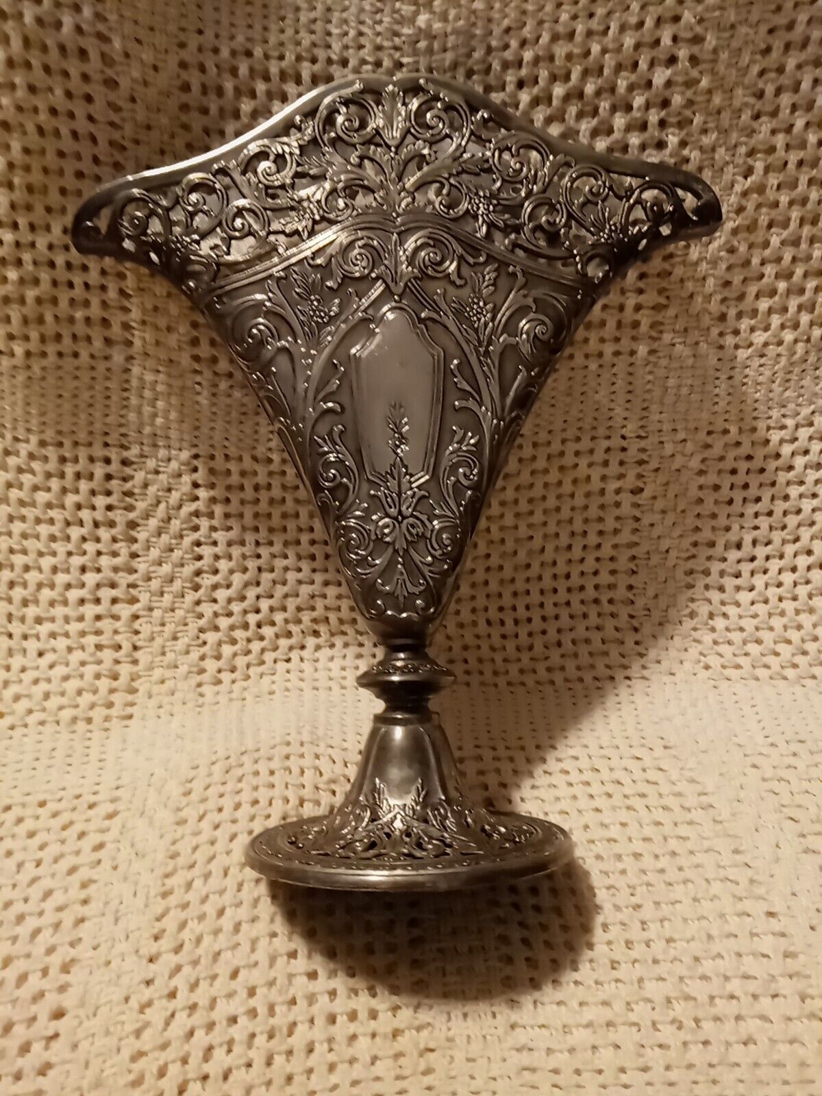 Antique Godinger Filigree Silver Plated Ornate Vase