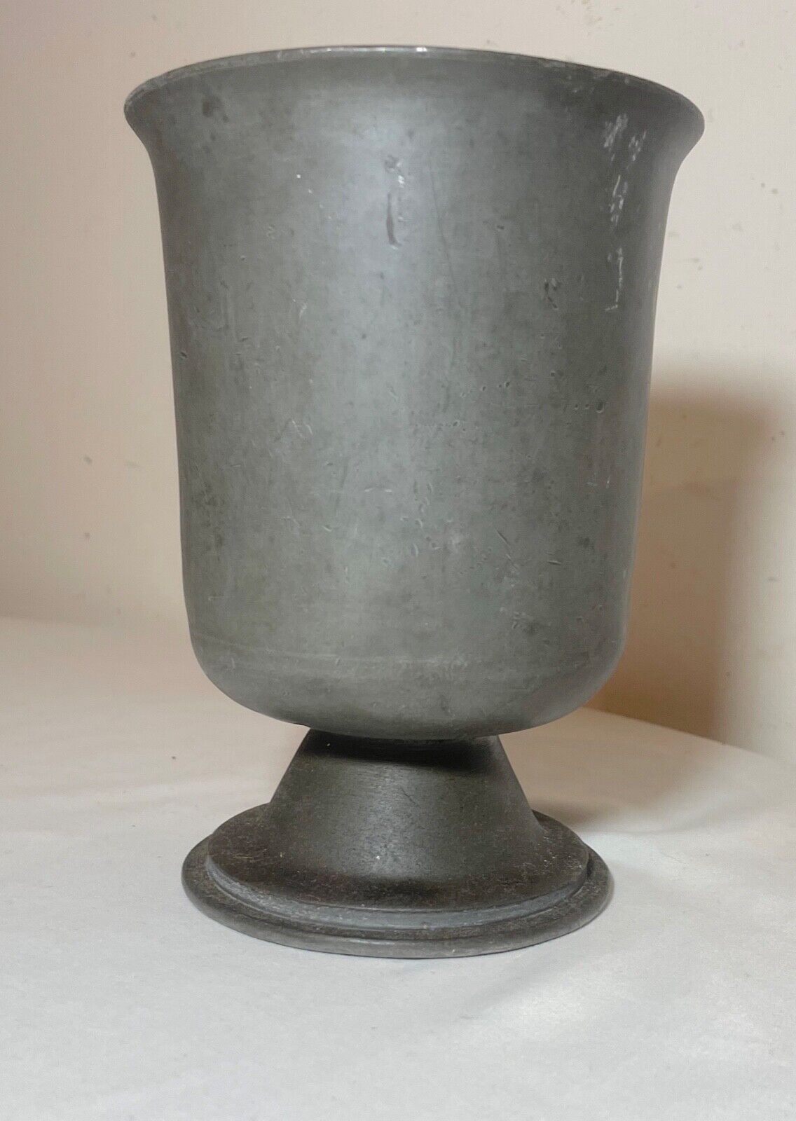 18th century English pewter footed vase chalice