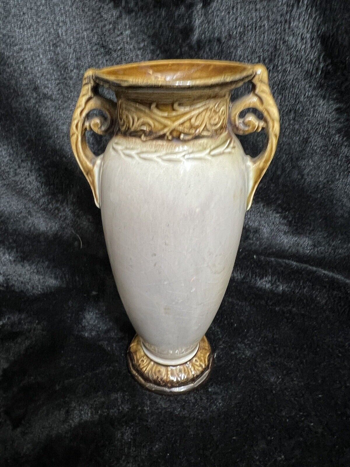 Czechoslovakia Floral Rose Vase with Dual Handles