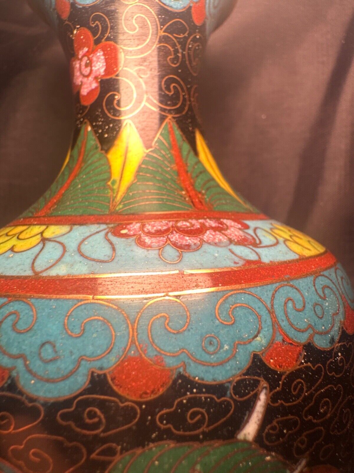 Qianlong Vase with Colorful Enamel Dragon Design