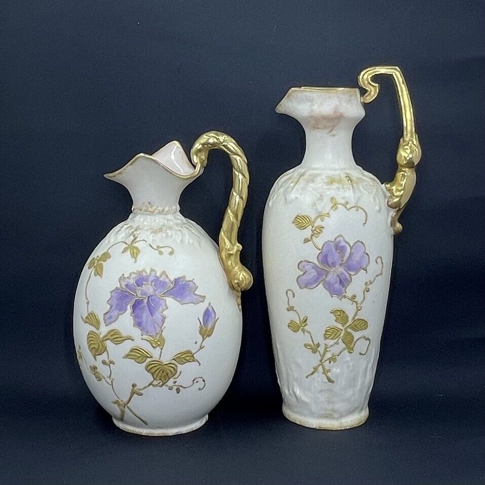 Pair of Alfred Stellmacher Hasbourg Austria Porcelain Vases