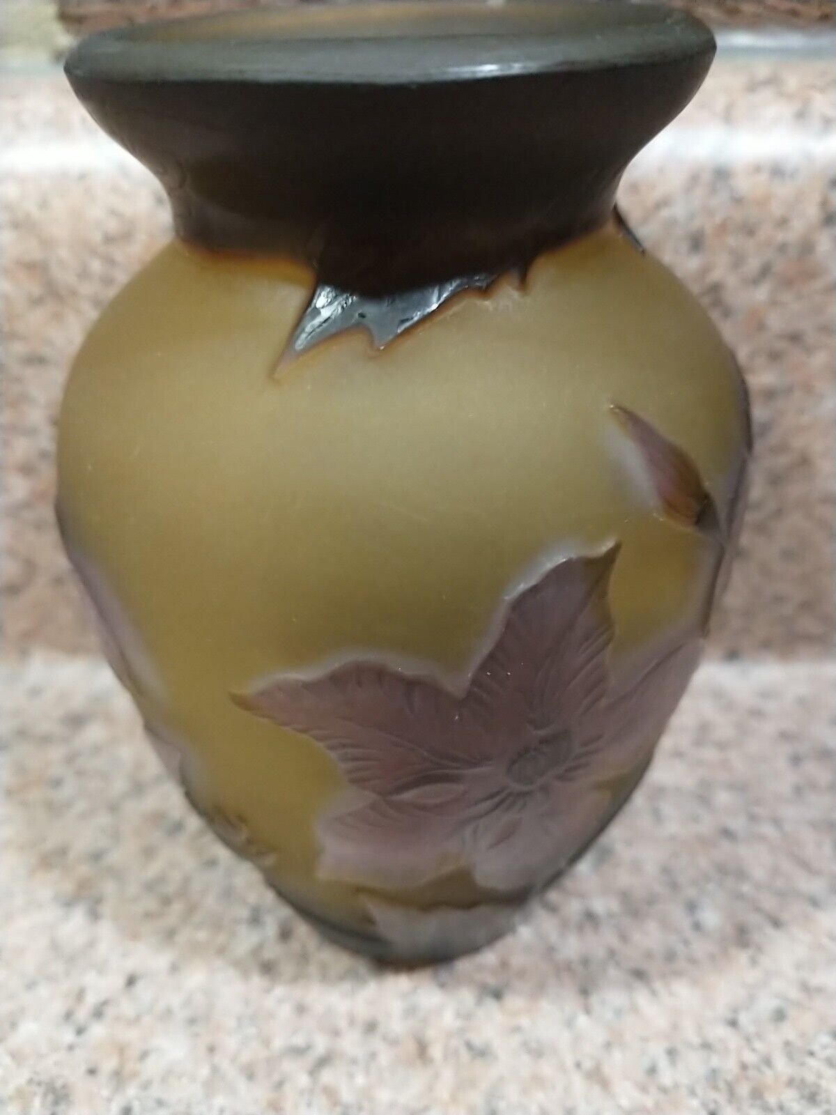 Emile Galle French Art Glass Nouveau Vase Signed