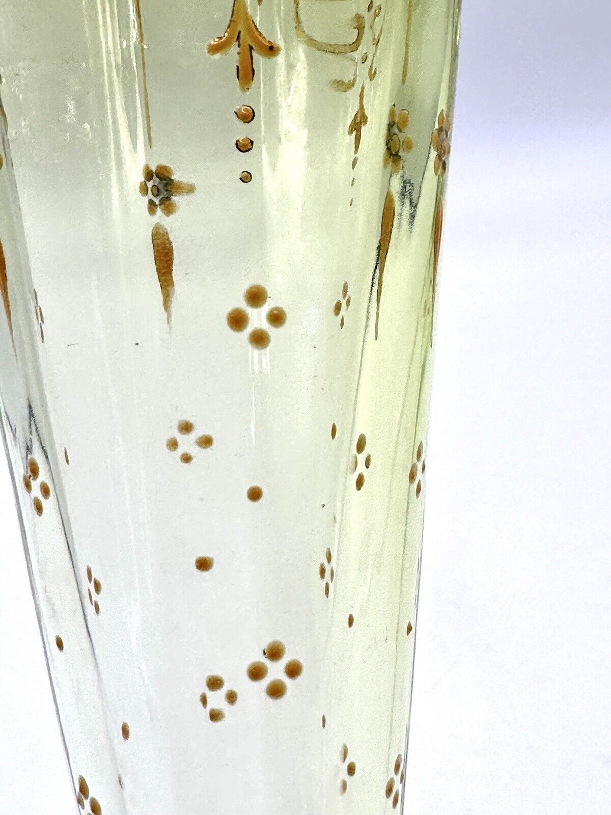 12" Moser Art Glass Trumpet Vase, 1900's Green
