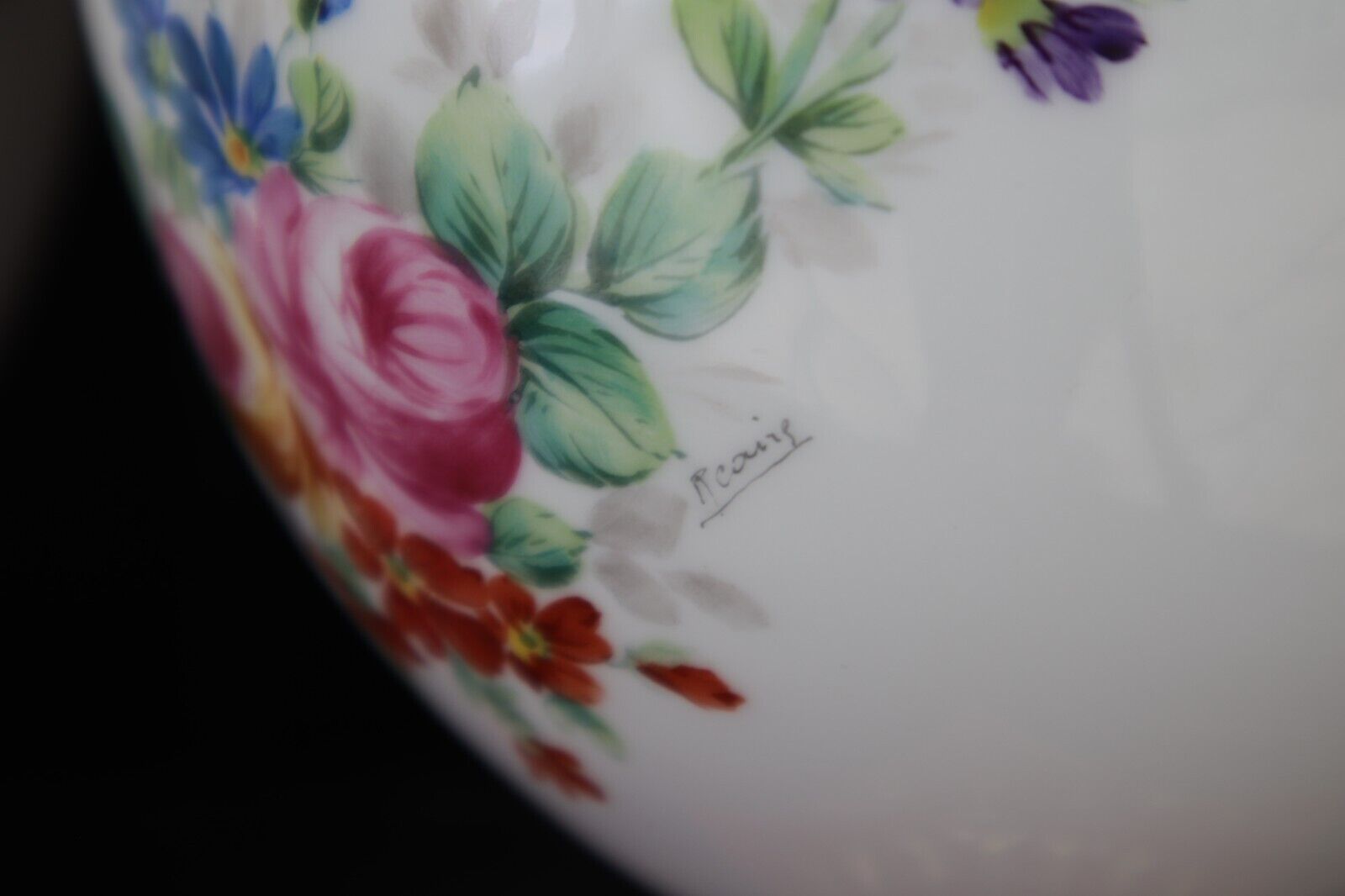 Limoges France Hand Painted Pedestal Urn / Vase