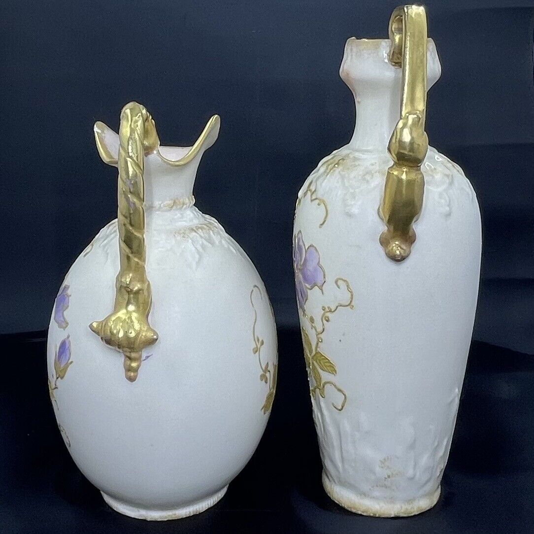 Pair of Alfred Stellmacher Hasbourg Austria Porcelain Vases