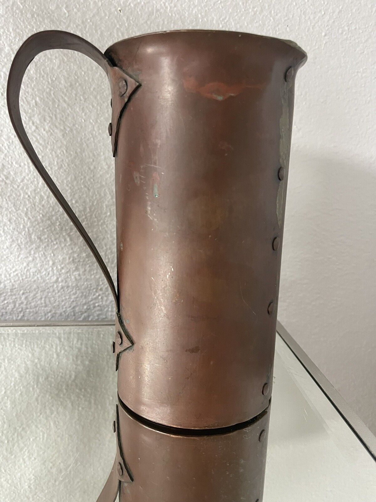 Antique 1700's Hand Hammered Copper Carafe/Pitcher