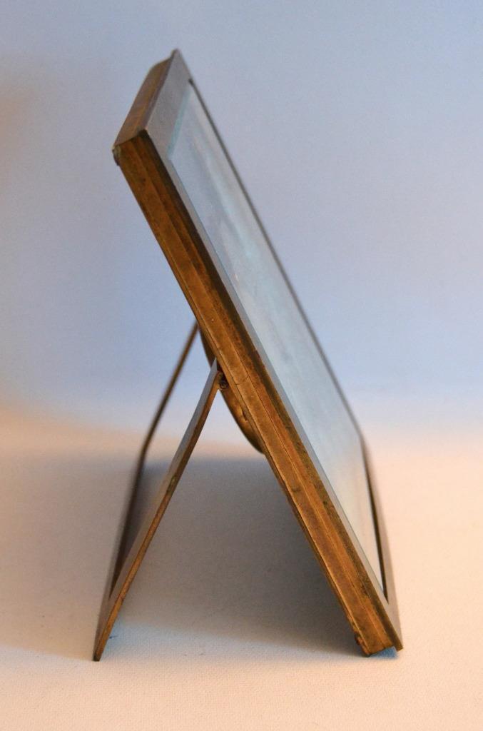 French Beveled Glass Silver Plaque Bronze Frame Clock