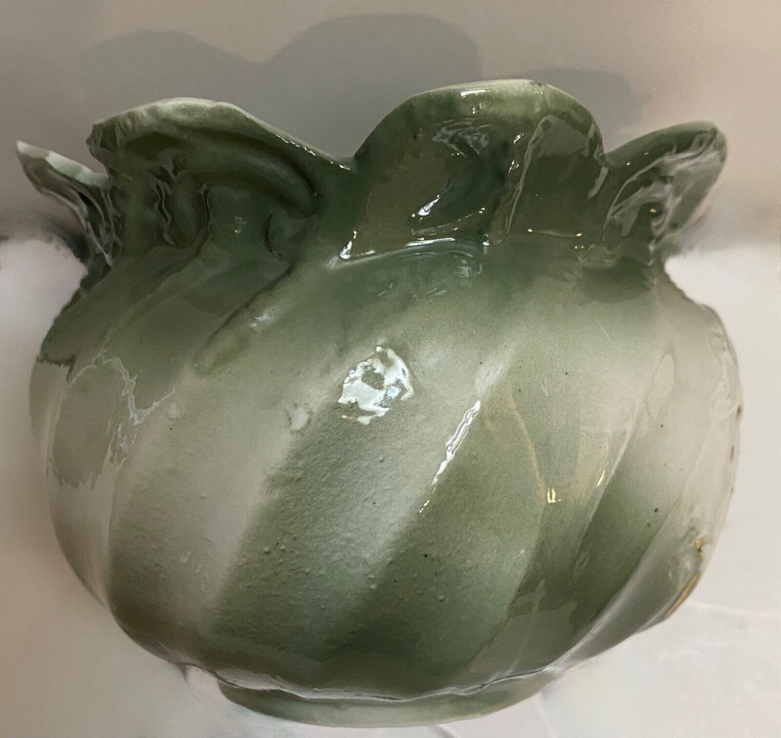 Embossed Porcelain Antique Cherub/Cupid Rose Vase German 1800's