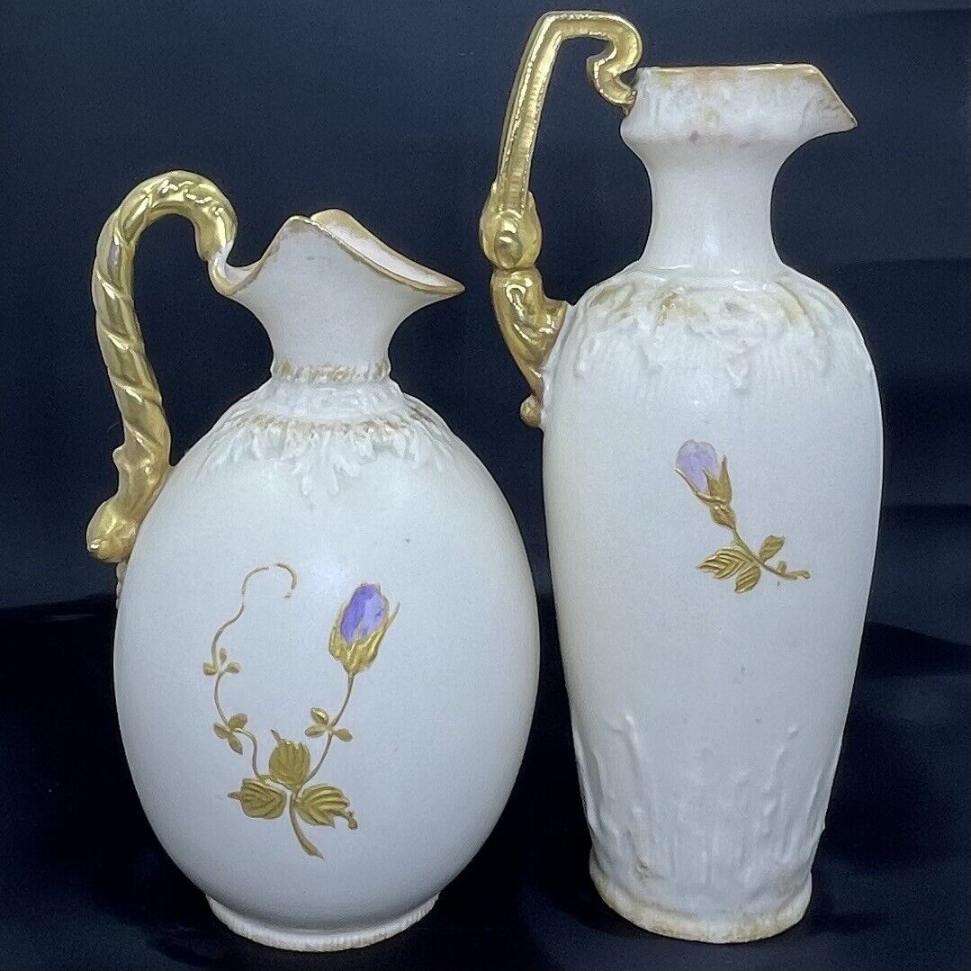Pair of Alfred Stellmacher Hasbourg Austria Porcelain Vases