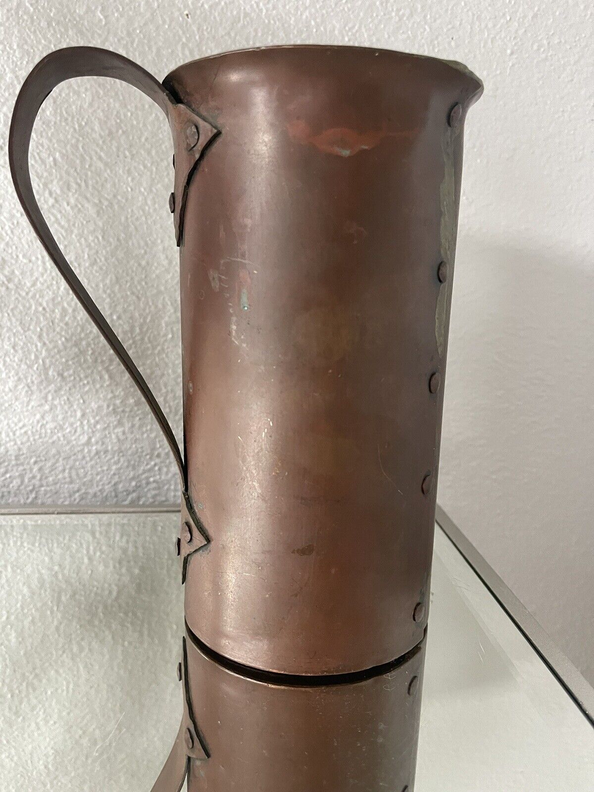 Antique 1700's Hand Hammered Copper Carafe/Pitcher