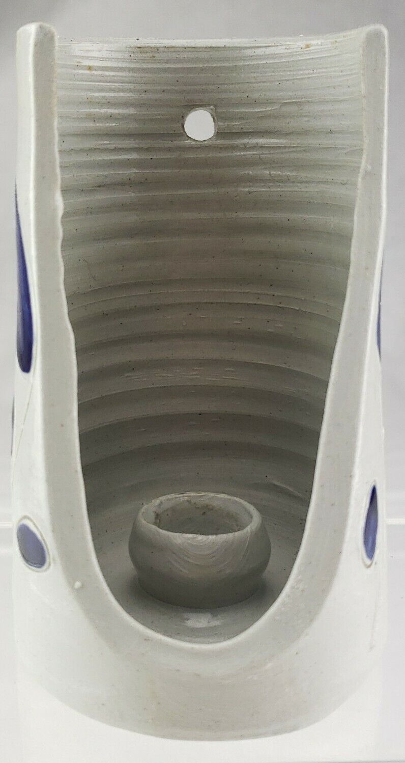 5" Williamsburg Pottery Hand Thrown Blue Sconce Candle
