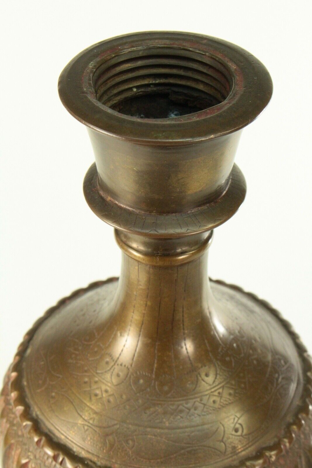 1700s Brass MUGHAL India Hookah Shisha Base vase