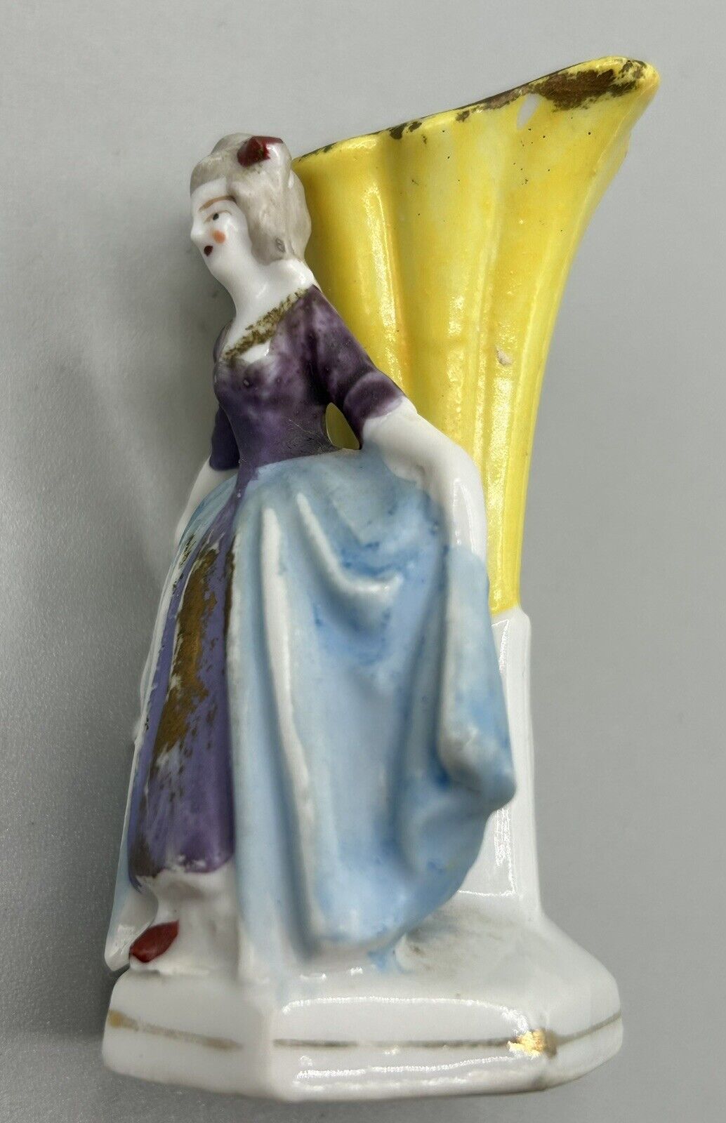 Vintage 3" Japanese Mini-Vase with Fabulous Lady