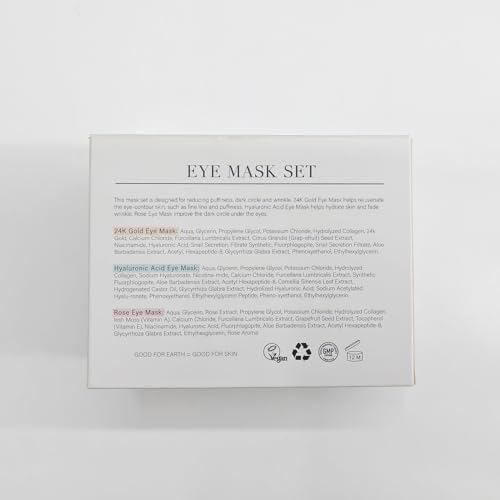 PEAUAMIE Gold Eye Patches (30 Pairs) with Hyaluronic Acid