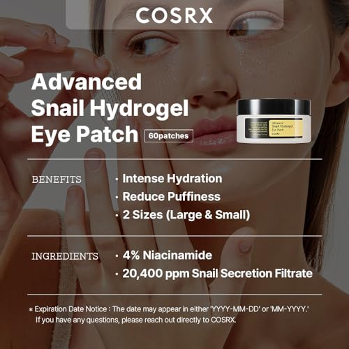 COSRX Snail Hydrogel Eye Patch (60pc), Gel Serum