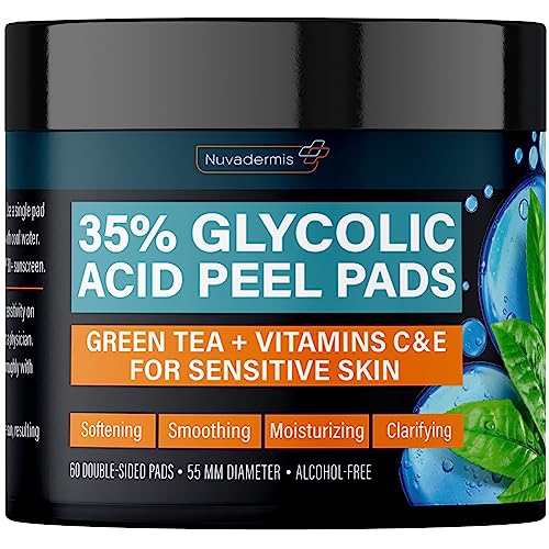 NUVADERMIS 35% Glycolic Acid Exfoliating Facial Peel Pads
