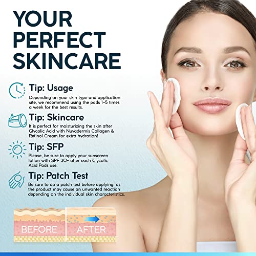 NUVADERMIS 35% Glycolic Acid Exfoliating Facial Peel Pads
