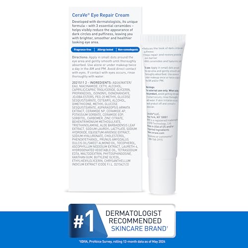 CeraVe Hydrating Eye Repair Cream for Puffiness & Bags