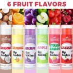 6 Pack Natural Fruit Flavored Lip Balm