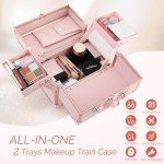 Chuangjin Portable Makeup Organizer Case with Trays