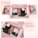 Chuangjin Portable Makeup Organizer Case with Trays