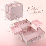 Chuangjin Portable Makeup Organizer Case with Trays