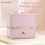 Chuangjin Portable Makeup Organizer Case with Trays