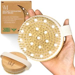 Natural Bristle Dry Body Brush for Skin Renewal