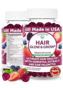 Lunakai Hair Gummies with Biotin & Zinc, 60ct