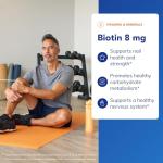 Biotin 8 mg Capsules for Hair, Skin & Nails
