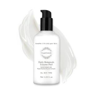 Korean Skincare Non-Abrasive Enzyme Peeling Gel, OxygenCeuticals Daily Botanicals Enzyme Peel, Papaya & Pineapple Enzymes, Improves Acne Scars, Blackheads, Pore Size, Texture, All Skin Types, 2.54 oz