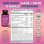 Organic Biotin Vitamins for Healthy Hair, Skin, Nails
