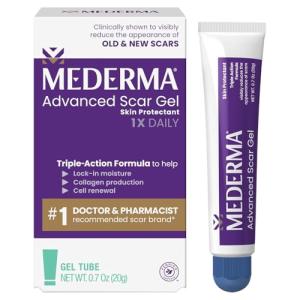 Mederma OzmQMG Advanced Scar Gel Reduces the Appearance of Old & New Scars, 0.7 oz (2 Pack)