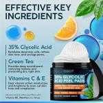 NUVADERMIS 35% Glycolic Acid Exfoliating Facial Peel Pads