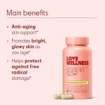 Love Wellness Good to Glow Collagen Supplement | Skin Care with Biotin, Vitamin C, E, & Zinc | Promotes Smooth, Glowing & Clear Skin | Enhances Smoothness, Reduces Wrinkles & Fine Lines | 60 Capsules