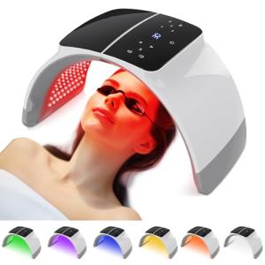LED Light Therapy Red Light Therapy for Face - 7 Color Led Face Mask Light Therapy, Cycle Therapy Light & Time Preset & Safty Lock , Beauty Salon Home Spa Body Facial Skin Care Rejuvenation Device