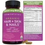 Organic Biotin Vitamins for Healthy Hair, Skin, Nails